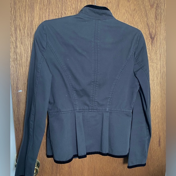 Calvin Klein Charcoal grey denim, with velvet trim military style jacket - Picture 3 of 3